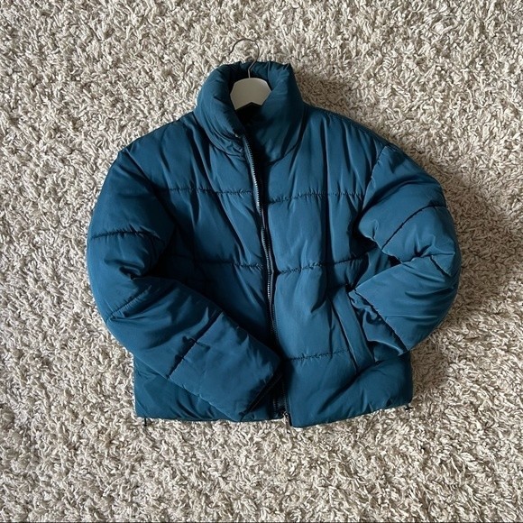 Primark Blue Green Puffer Short Jacket - 2XS - Picture 3 of 6